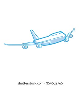 Plane, transportation vehicles, Flat style vector illustration