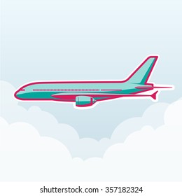 Plane, transportation vehicles, Flat style vector illustration