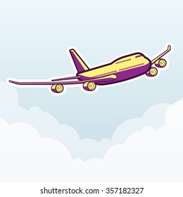 Plane, transportation vehicles, Flat style vector illustration