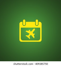 Plane travel icon, travel day icon vector