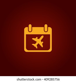 Plane travel icon, travel day icon vector