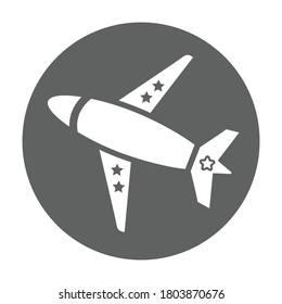 Plane, travel icon. Simple gray vector on isolated white background