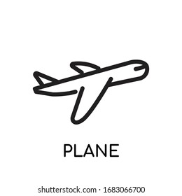 Plane Travel Stroke Vector Icon