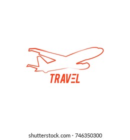 plane travel vector logo