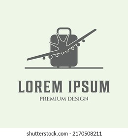  plane travel vintage icon logo minimalist vector illustration design