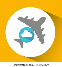 plane travel. weather forecast cloud icon vector illustration eps 10