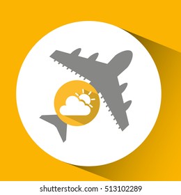 plane travel. weather forecast cloud sun icon vector illustration eps 10