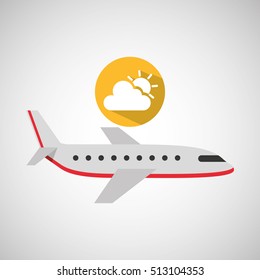 plane travel. weather forecast cloud sun icon vector illustration eps 10