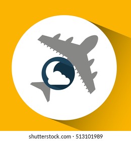 plane travel. weather forecast moon cloud icon vector illustration eps 10