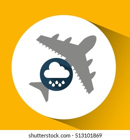 plane travel. weather forecast rain icon vector illustration eps 10
