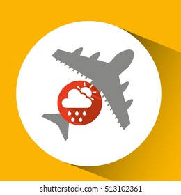 plane travel. weather forecast rain sun icon vector illustration eps 10