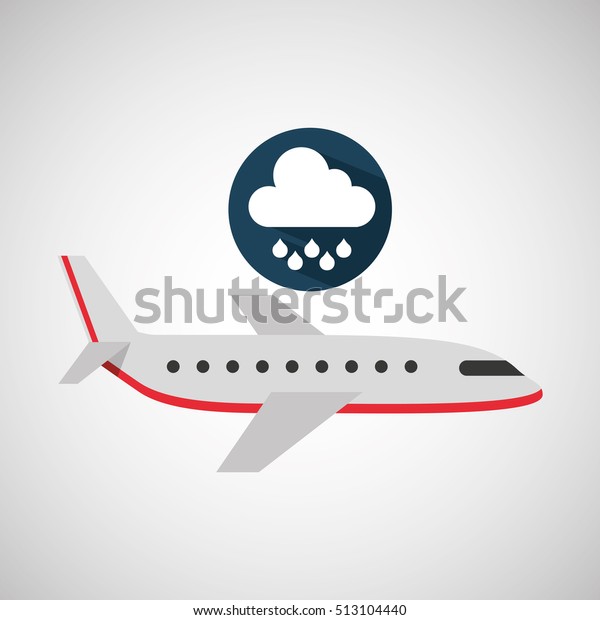 plane travel. weather forecast rain icon vector\
illustration eps 10