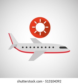 plane travel. weather forecast sun icon vector illustration eps 10