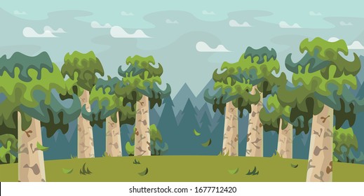 
Plane tree forest illustration for background.