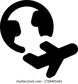 plane trip international icon vector for web and apps