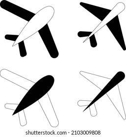 plane uav drone uas collection set on white isolated background vector