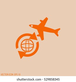 Plane vector icon. airplane.