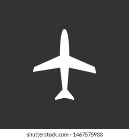 Plane vector icon, airport and airplane pictogram symbol