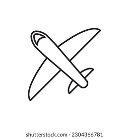 Plane vector icon. Aviation icon. Airplane flat sign design. Flight transport plane symbol. Airport airplane outline vector sign. Reactive plane line symbol. Aircraft pictogram. Jet icon. UX UI icon