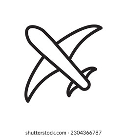 Plane vector icon. Aviation icon. Airplane flat sign design. Flight transport plane symbol. Airport airplane outline vector sign. Reactive plane line symbol. Aircraft pictogram. Jet icon. UX UI icon