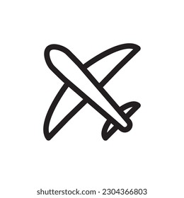 Plane vector icon. Aviation icon. Airplane flat sign design. Flight transport plane symbol. Airport airplane outline vector sign. Reactive plane line symbol. Aircraft pictogram. Jet icon. UX UI icon