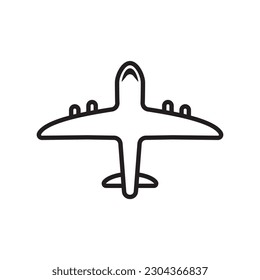 Plane vector icon. Aviation icon. Airplane flat sign design. Flight transport plane symbol. Airport airplane outline vector sign. Reactive plane line symbol. Aircraft pictogram. Jet icon. UX UI icon
