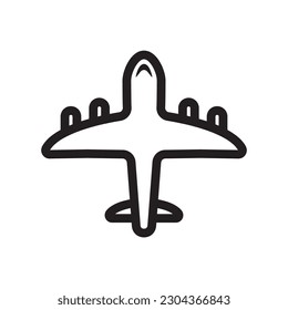 Plane vector icon. Aviation icon. Airplane flat sign design. Flight transport plane symbol. Airport airplane outline vector sign. Reactive plane line symbol. Aircraft pictogram. Jet icon. UX UI icon