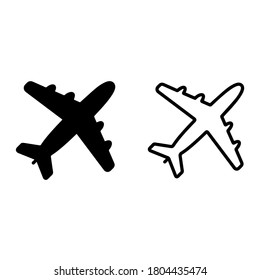 plane vector icon - filled with black color version.