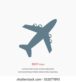 plane vector icon, flat design best vector icon