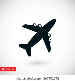plane vector icon, flat design best vector icon