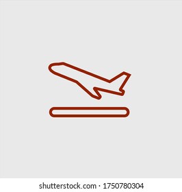 Plane vector icon. Flight transport symbol. Travel element illustration. Holiday symbol