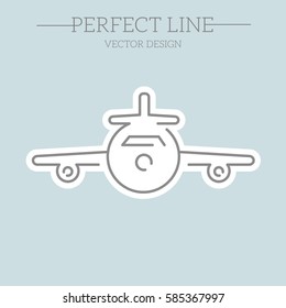 plane vector icon, isolated vector illustration