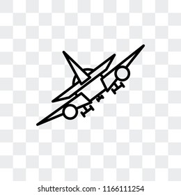 Plane vector icon isolated on transparent background, Plane logo concept