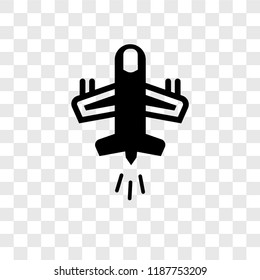 Plane vector icon isolated on transparent background, Plane transparency logo concept