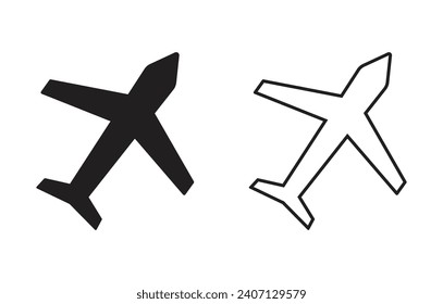 Plane vector icon in modern flat style isolated. Collection of vector symbol on white background. Airplane icon symbol isolated . Vector illustration.