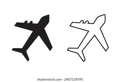 Plane vector icon in modern flat style isolated. Collection of vector symbol on white background. Airplane icon symbol isolated . Vector illustration.