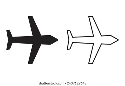 Plane vector icon in modern flat style isolated. Collection of vector symbol on white background. Airplane icon symbol isolated . Vector illustration.