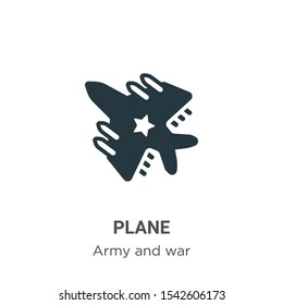 Plane vector icon on white background. Flat vector plane icon symbol sign from modern army collection for mobile concept and web apps design.