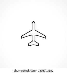 plane vector icon on white background