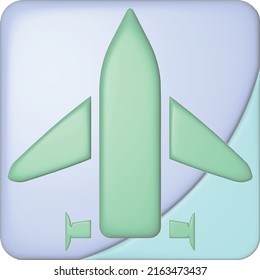 plane vector icon set. Origami paper airplane illustration isolated outline plan send digital information icon 3D render illustration