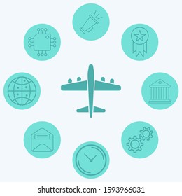 Plane vector icon sign symbol
