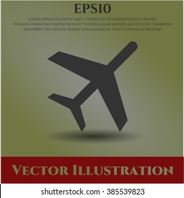 Plane vector icon or symbol
