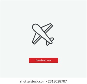 Plane vector icon. Symbol in Line Art Style for Design, Presentation, Website or Apps Elements, Logo. Pixel vector graphics - Vector