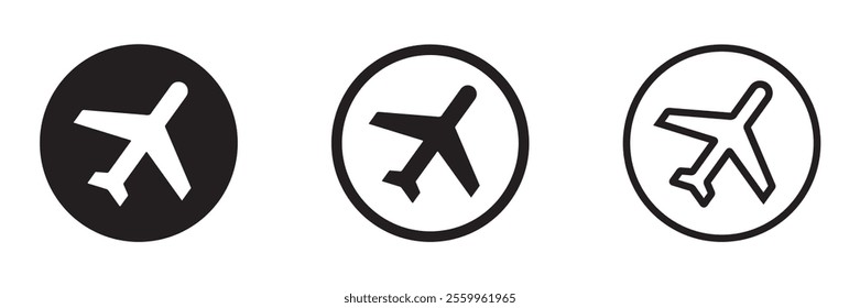 Plane vector icons. Simple flight transport vector symbols