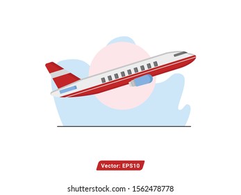 plane vector illustration. air plane flat style design. modern transportation. plane illustration design