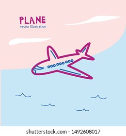 Plane. Vector illustration. Icon color.