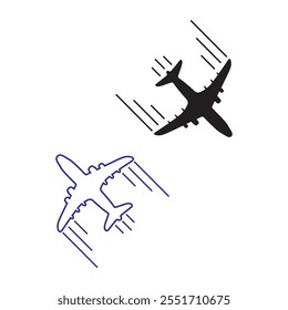 Plane Vector Image, Traveling Plane Image Symbol, Air Plane Transportation Vector Image, Flight Icon Symbol.