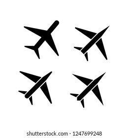 Plane vector. Jet symbols and airplane aviation signs