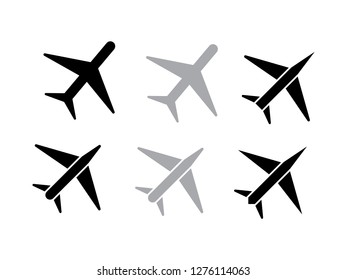 Plane vector. Jet symbols and airplane aviation signs