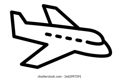 Plane vector line icon. Editable Stroke. 3200x3200 pixels.